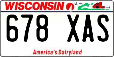WI license plate 678XAS