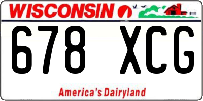 WI license plate 678XCG
