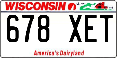WI license plate 678XET