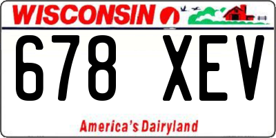 WI license plate 678XEV