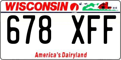 WI license plate 678XFF