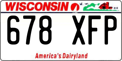 WI license plate 678XFP