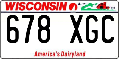 WI license plate 678XGC