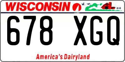 WI license plate 678XGQ