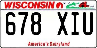 WI license plate 678XIU