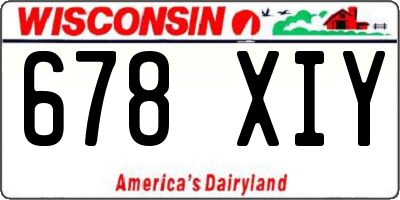 WI license plate 678XIY