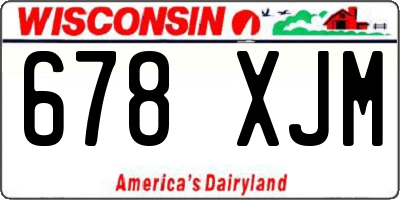 WI license plate 678XJM