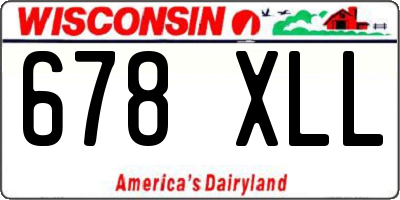 WI license plate 678XLL