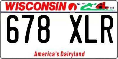 WI license plate 678XLR