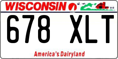 WI license plate 678XLT