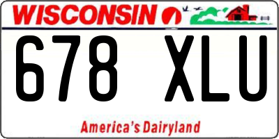 WI license plate 678XLU