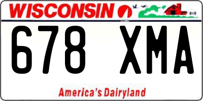 WI license plate 678XMA