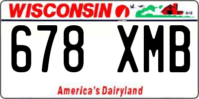 WI license plate 678XMB