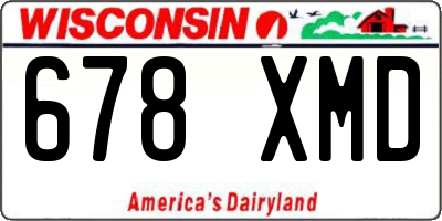 WI license plate 678XMD