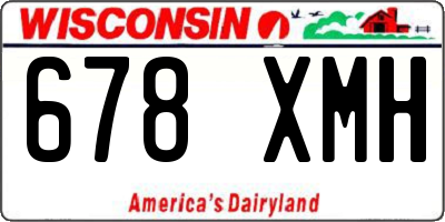 WI license plate 678XMH