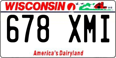 WI license plate 678XMI