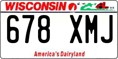 WI license plate 678XMJ