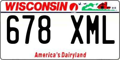 WI license plate 678XML