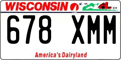 WI license plate 678XMM