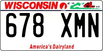 WI license plate 678XMN