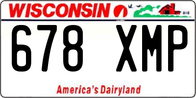 WI license plate 678XMP