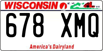 WI license plate 678XMQ