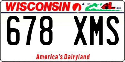 WI license plate 678XMS