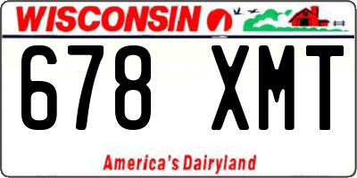 WI license plate 678XMT
