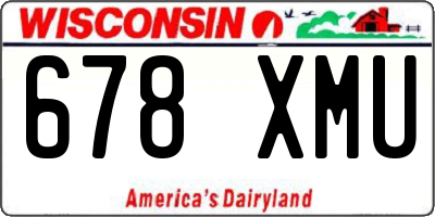 WI license plate 678XMU