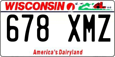 WI license plate 678XMZ