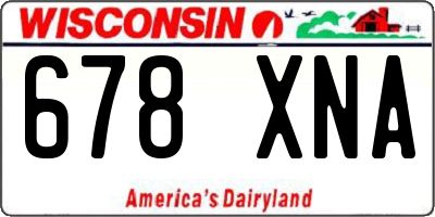WI license plate 678XNA