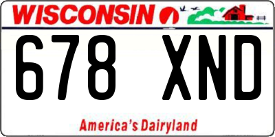 WI license plate 678XND