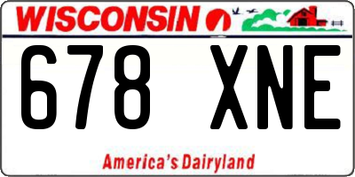 WI license plate 678XNE