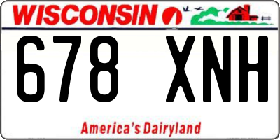 WI license plate 678XNH
