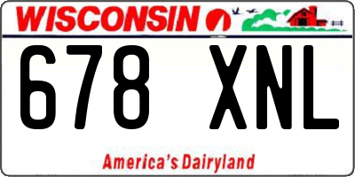 WI license plate 678XNL