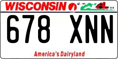 WI license plate 678XNN