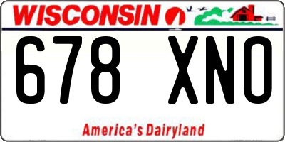 WI license plate 678XNO