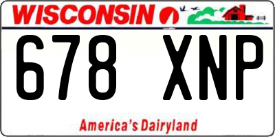 WI license plate 678XNP