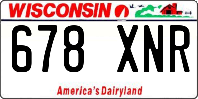 WI license plate 678XNR