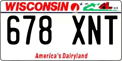 WI license plate 678XNT