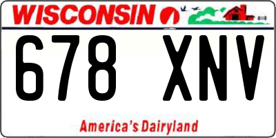 WI license plate 678XNV