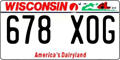 WI license plate 678XOG