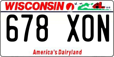 WI license plate 678XON