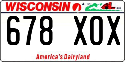 WI license plate 678XOX