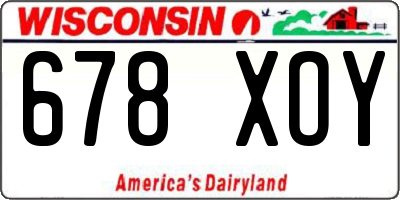 WI license plate 678XOY
