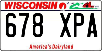 WI license plate 678XPA