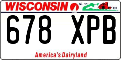 WI license plate 678XPB