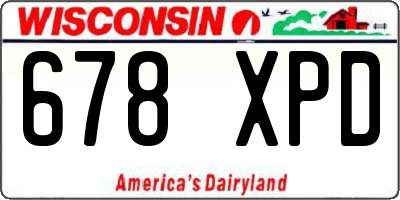 WI license plate 678XPD
