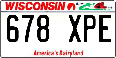 WI license plate 678XPE