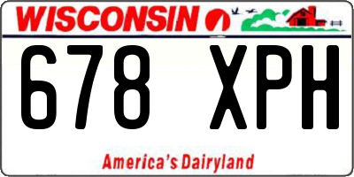 WI license plate 678XPH